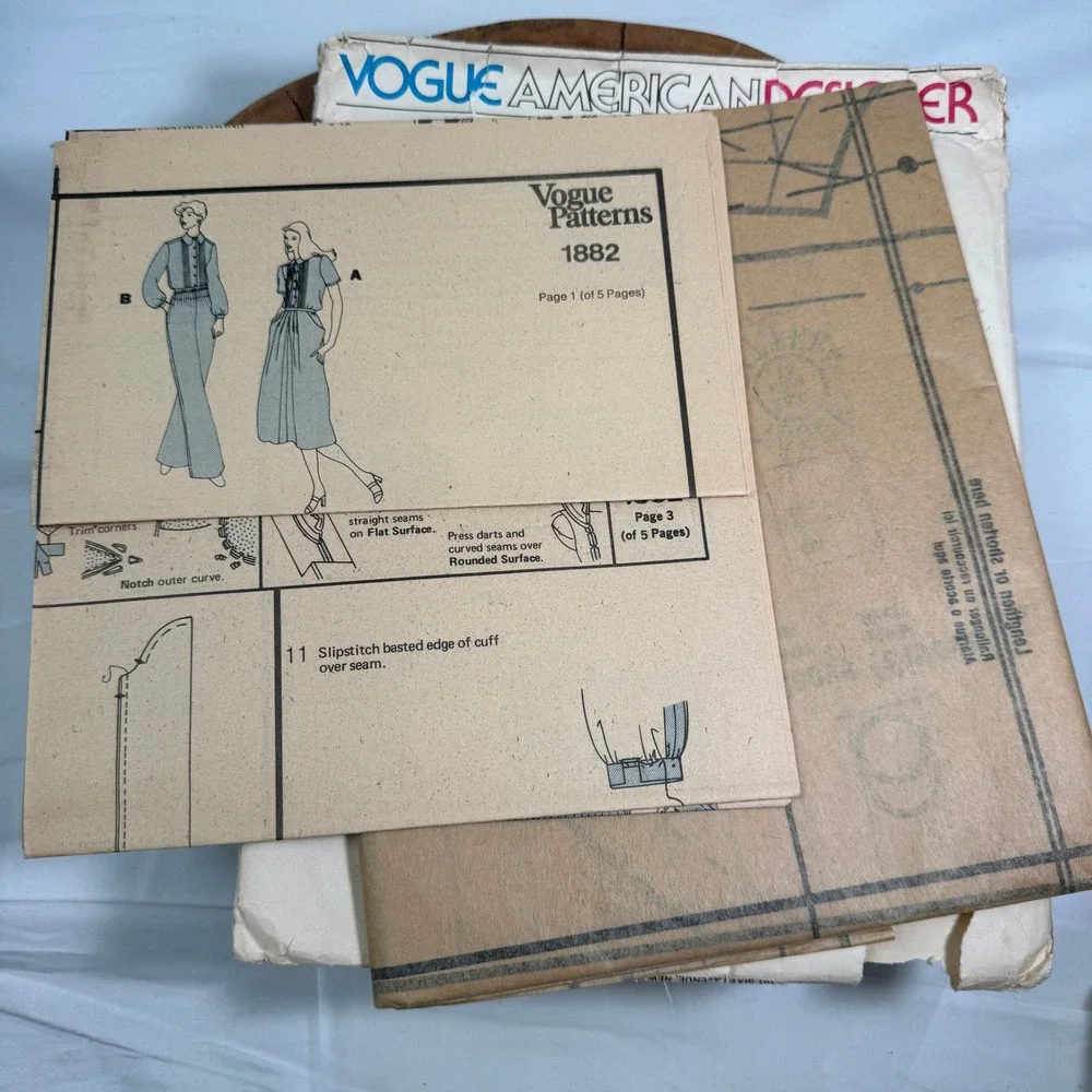 Vogue 1882 Anne Klein American Designer Sewing Pattern Blouse Skirt Pants Sz 14